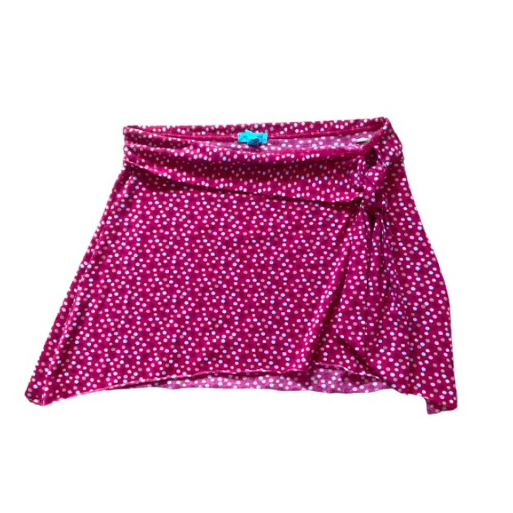 Abercrombie Vintage Polkadot Fold-Over Skirt in Red with Tie at the Waist